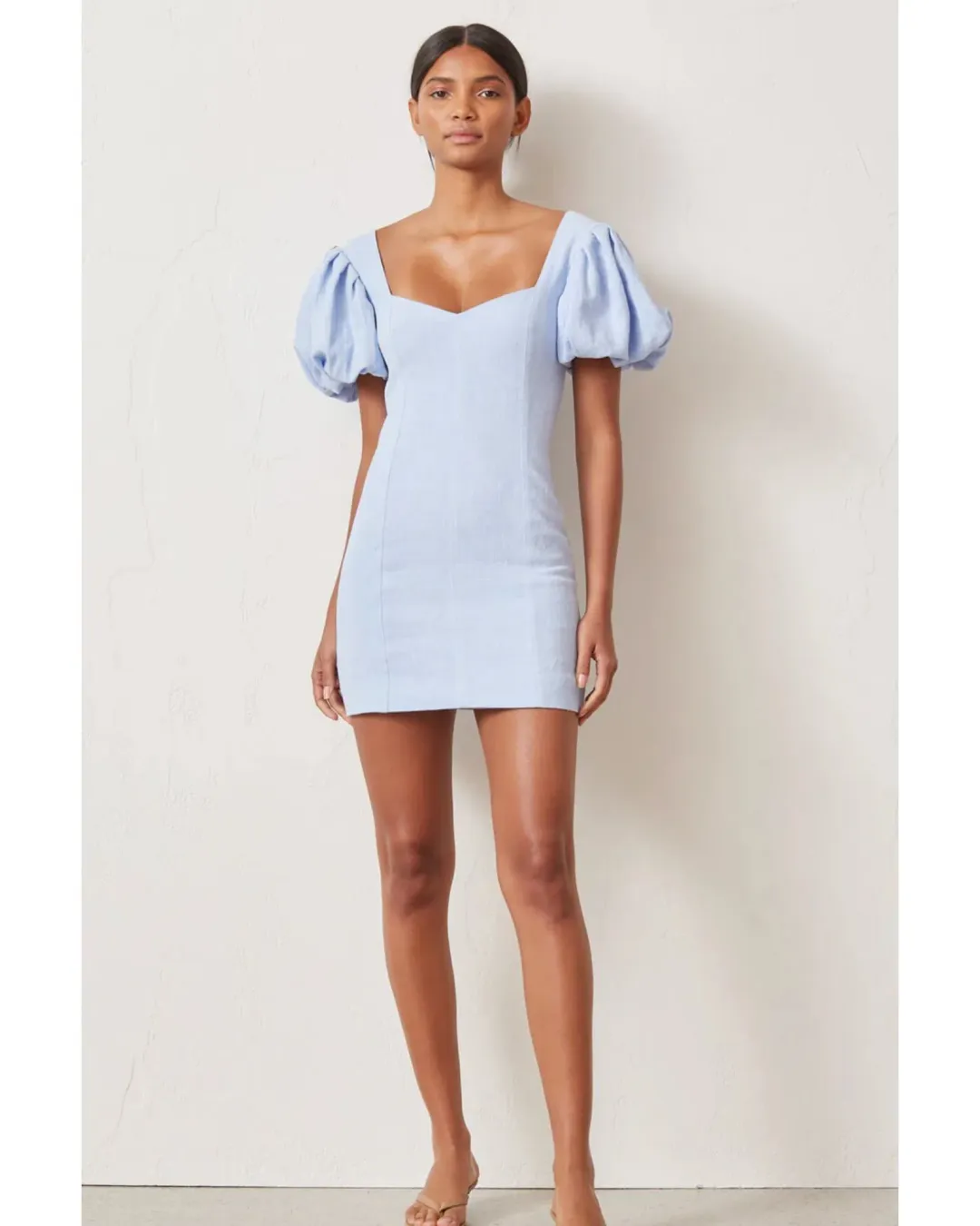 Bec & Bridge Anika Mini Dress in Sky Blue Size AU 6 for rent on The Volte - main image