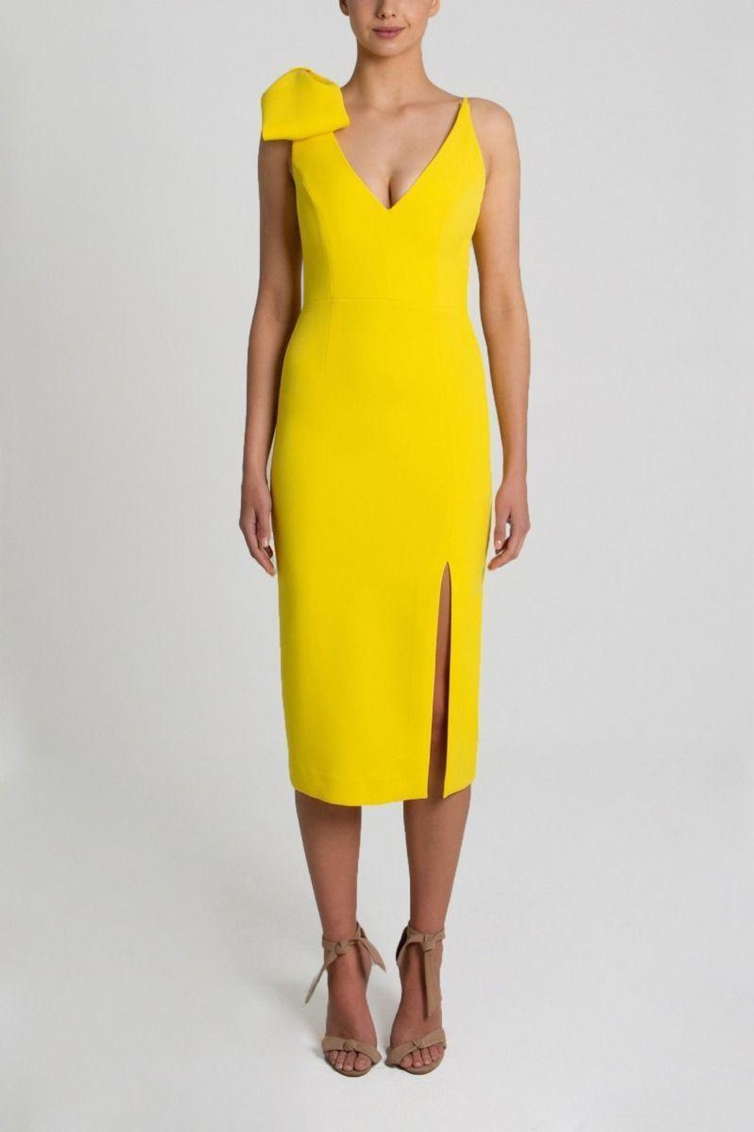 Rebecca Vallance - Mondrain Bow Dress Yellow Size 6 for rent on The Volte - main image