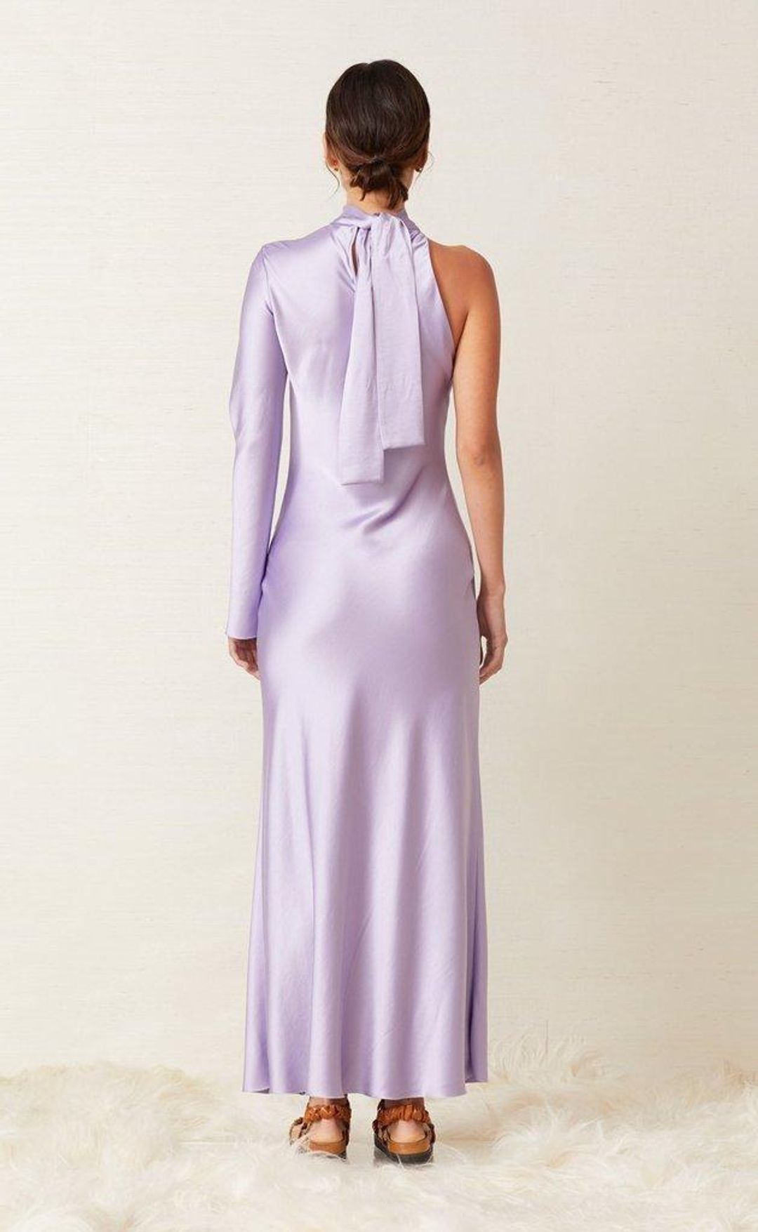 Bec & Bridge Violetta Asymmetrical Maxi Dress Lilac Size 10 for rent on The Volte - main image