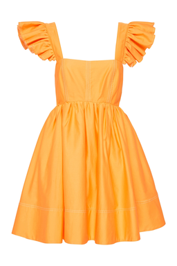 Aje Midsummer Mini Dress in Mango Size 8 for rent on The Volte - image 6