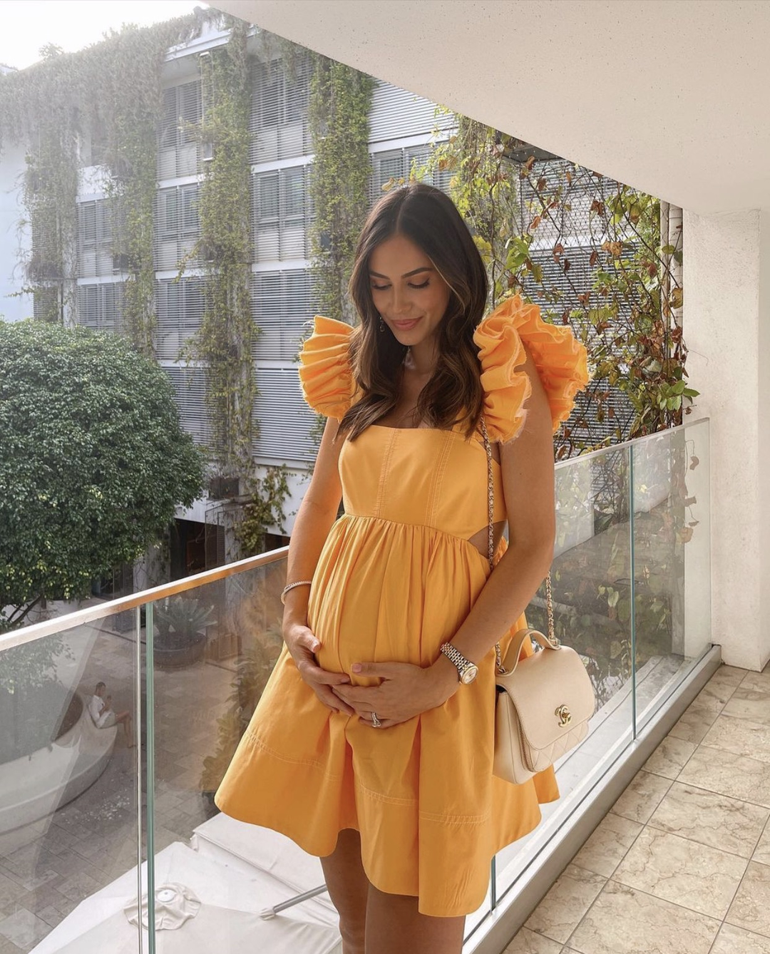 Aje Midsummer Mini Dress in Mango Size 8 for rent on The Volte - main image