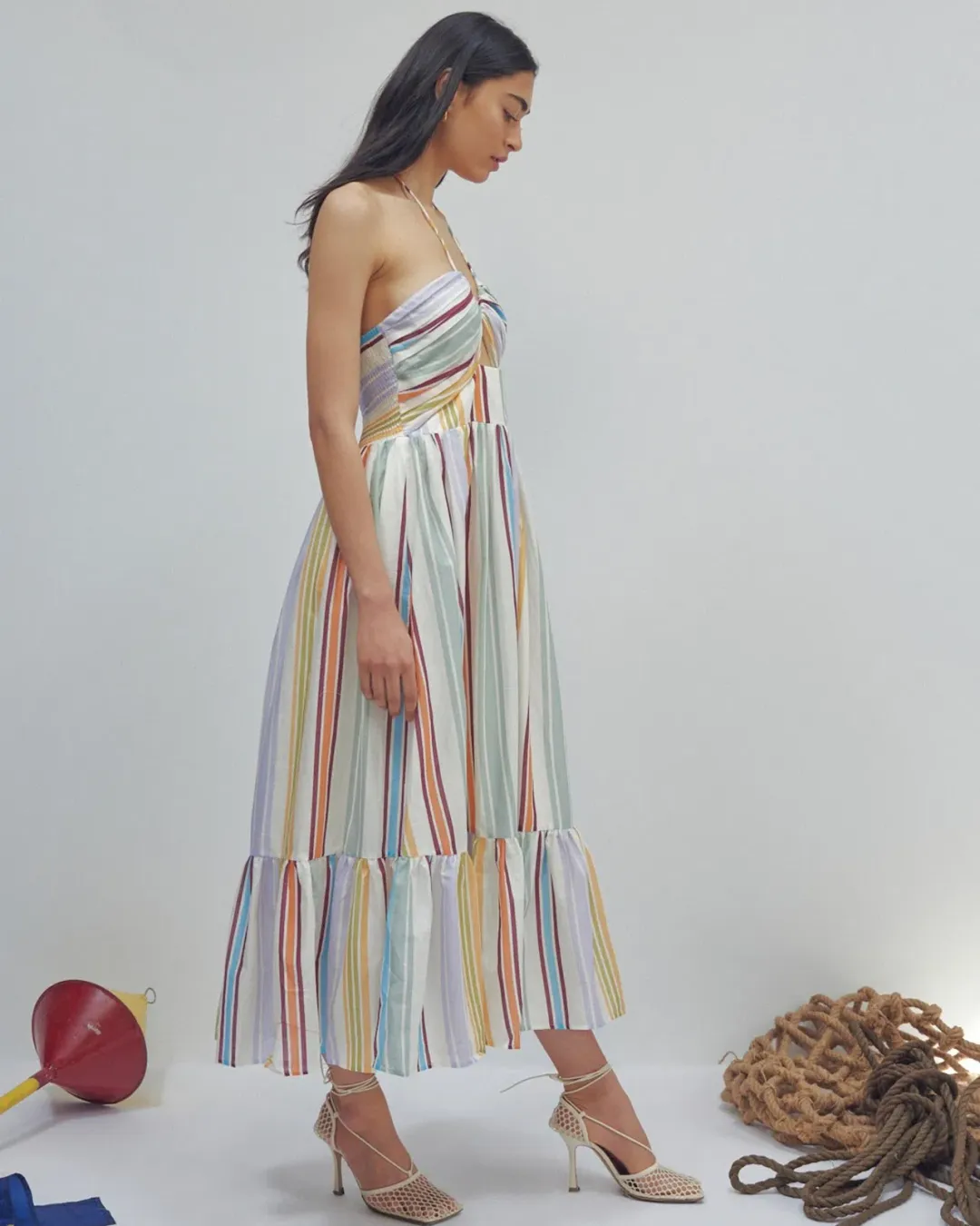 Alemais Axum Tuck Front Midi Dress Size 4 for rent on The Volte - main image