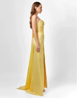 Bariano Davina One-Shoulder Gown Yellow Size 14 for rent on The Volte - image 3