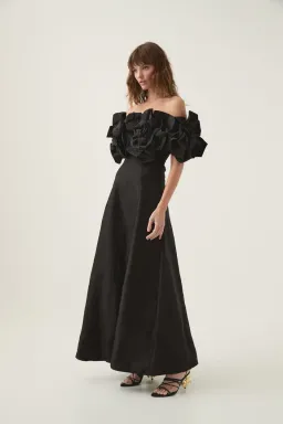 🖤 AJE Etta Midi Dress - size 6 - Black Formal Maxi Gown 🖤 for rent on The Volte - image 1