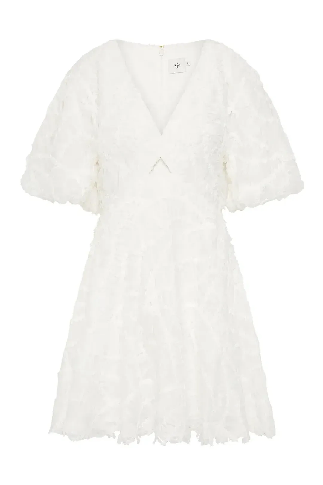 🤍 BRAND NEW AJE Florential Mini Swing Dress – White – Size 6 AU 🤍 Bridal Shower / Hen's / Races for rent on The Volte - main image