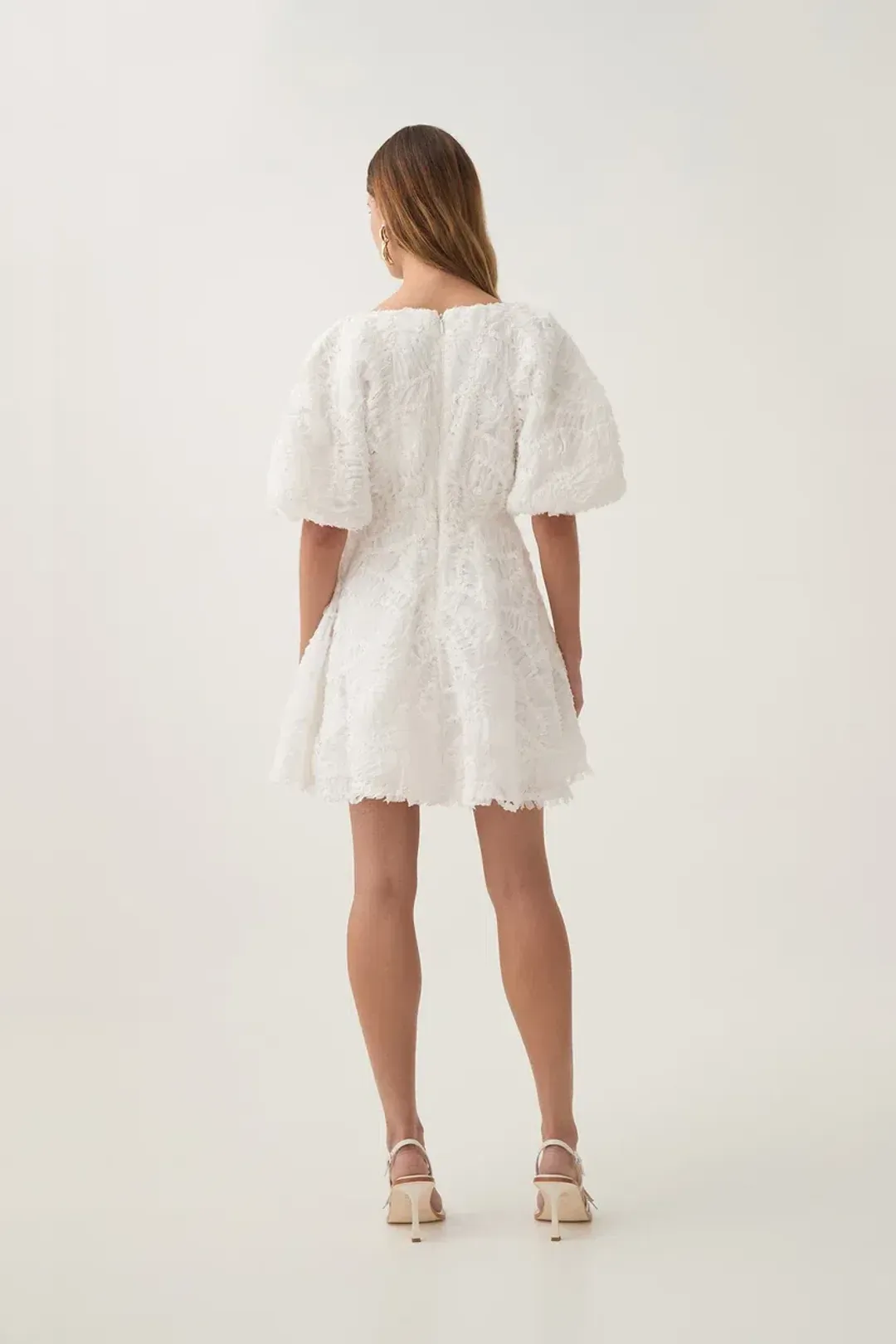 🤍 BRAND NEW AJE Florential Mini Swing Dress – White – Size 6 AU 🤍 Bridal Shower / Hen's / Races for rent on The Volte - main image