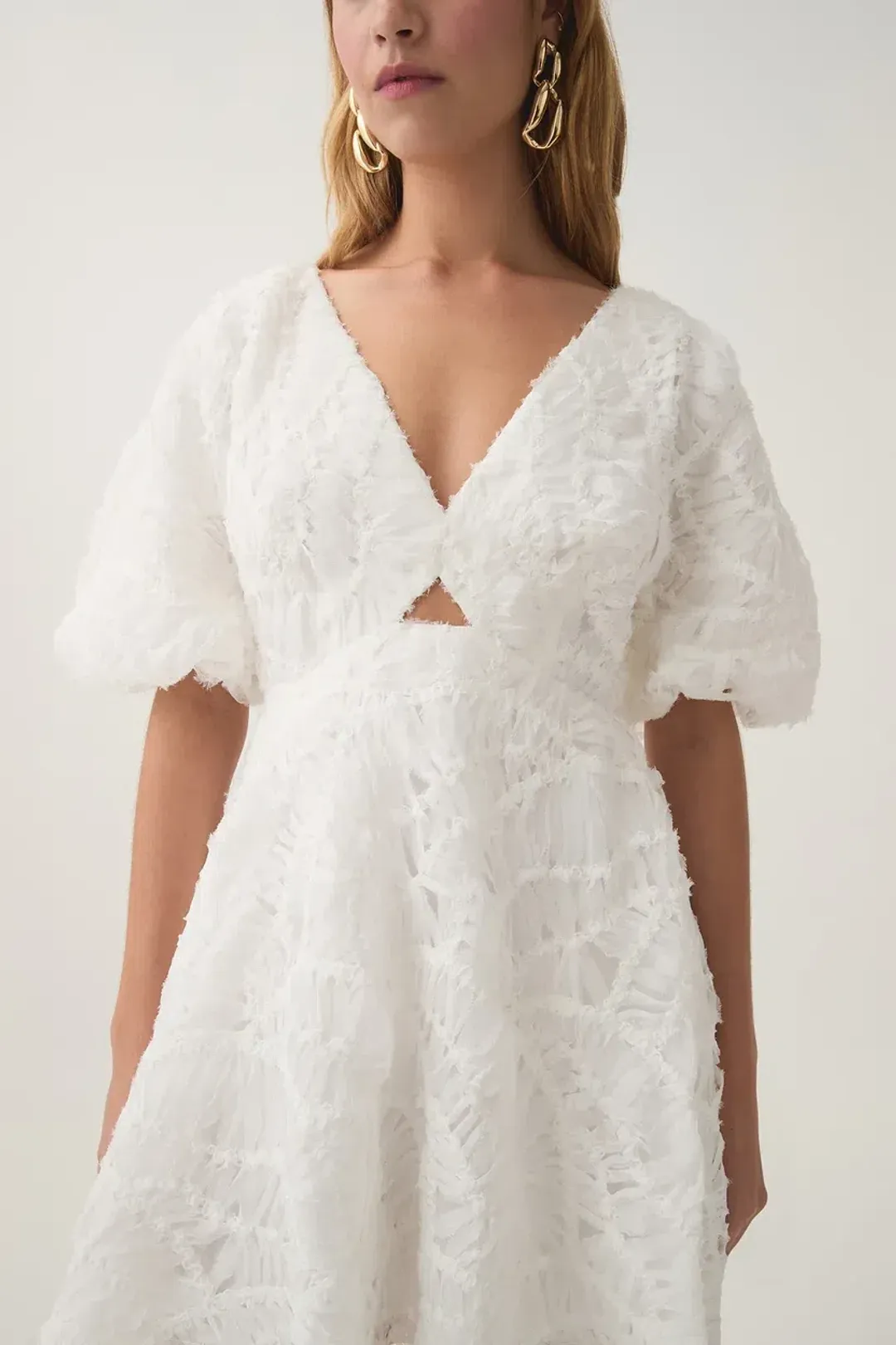 🤍 BRAND NEW AJE Florential Mini Swing Dress – White – Size 6 AU 🤍 Bridal Shower / Hen's / Races for rent on The Volte - main image