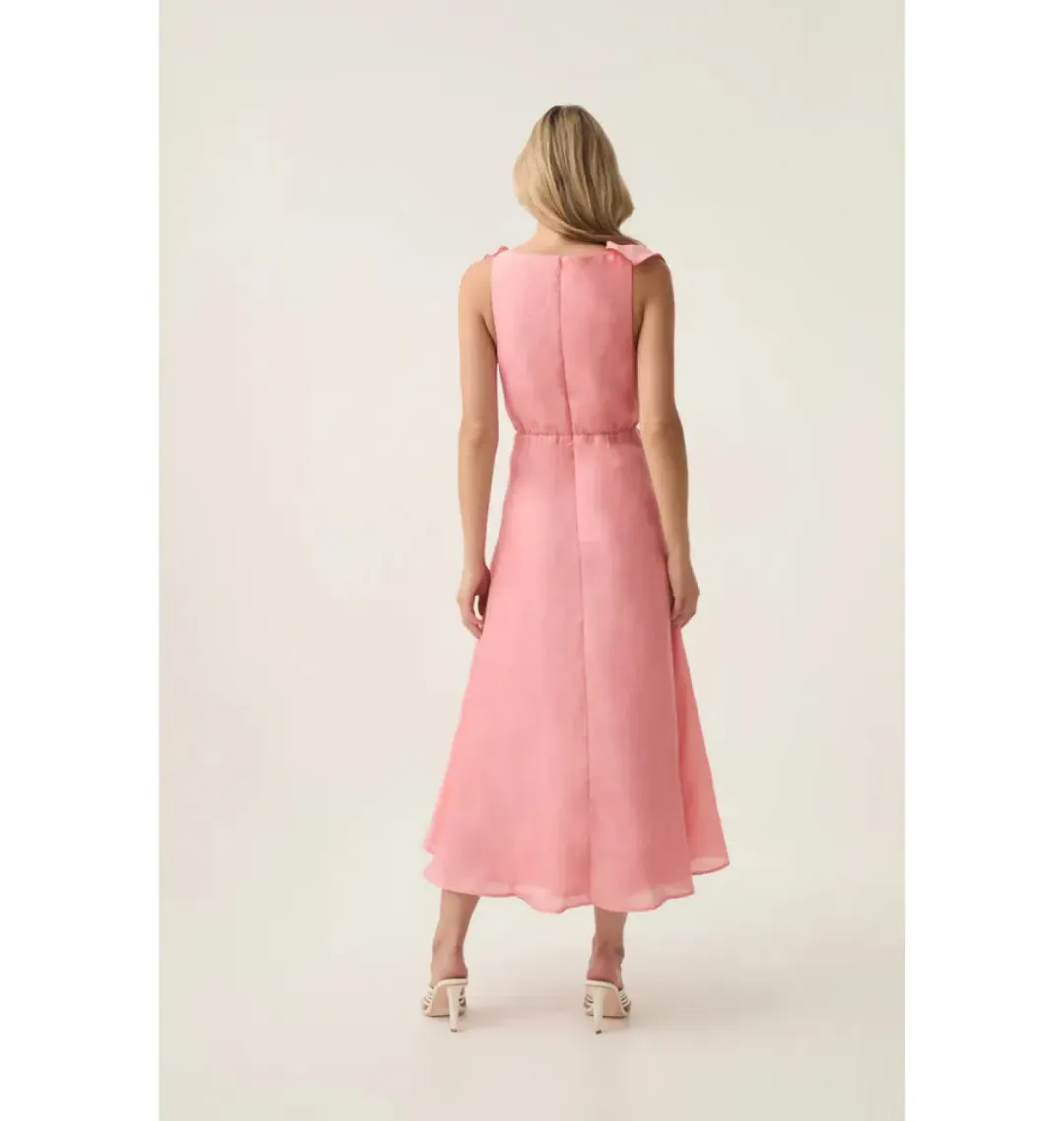🌸 AJE Genesis Midi Dress – Coral Pink – Size 8 AU🌸 for rent on The Volte - main image