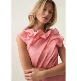 🌸 AJE Genesis Midi Dress – Coral Pink – Size 8 AU🌸 for rent on The Volte - image 4