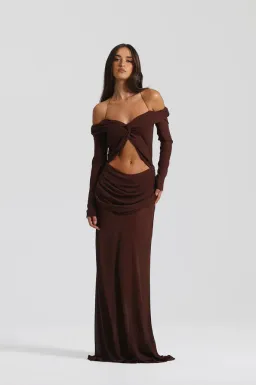 Natalie Rolt Espresso Emily Gown Size 2 for rent on The Volte - image 1