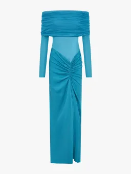 Sonora Veiled Long Sleeve Ruched Dress for rent on The Volte - image 5