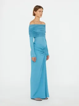 Sonora Veiled Long Sleeve Ruched Dress for rent on The Volte - image 3