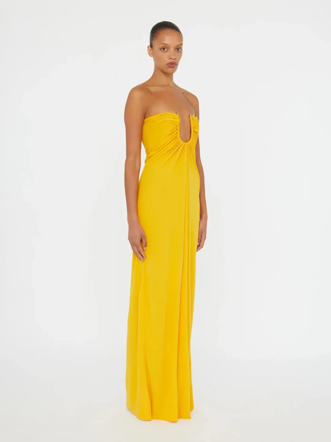 Arced Palm Strapless Dress for rent on The Volte - main image