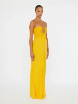 Arced Palm Strapless Dress for rent on The Volte - image 2