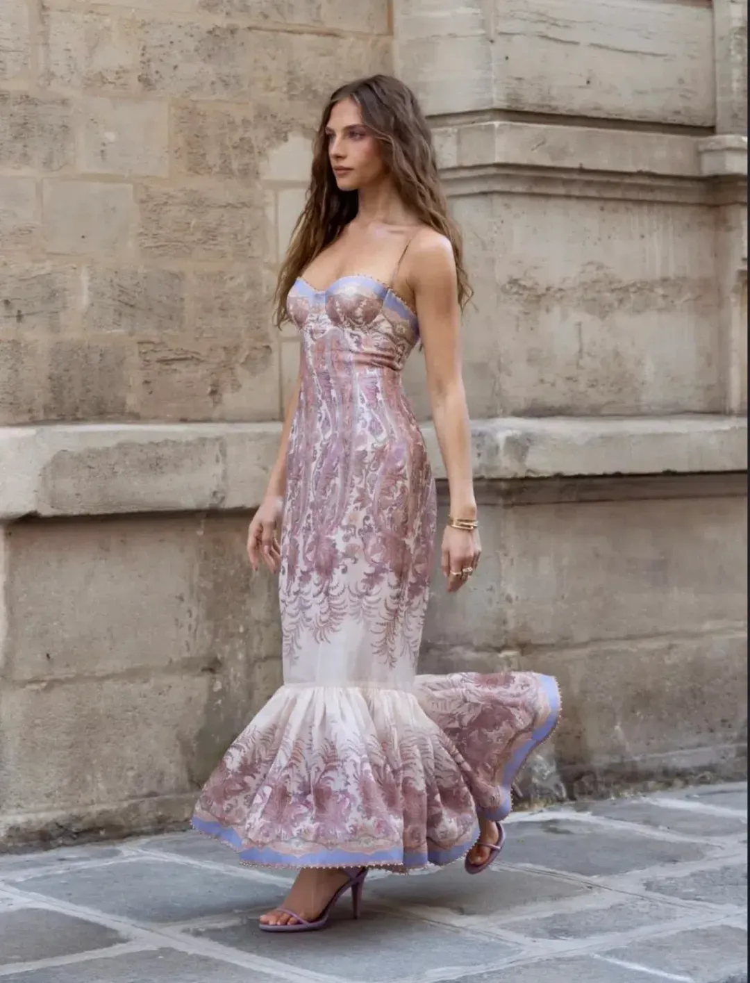 🪻 Zimmermann Alchemy Gown Size 1 - Size 10 AU - Cream Paisley Floral Formal Dress 🪻 for rent on The Volte - main image