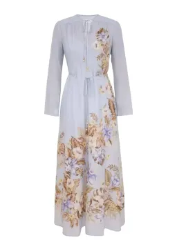 🩵 Zimmermann Coco Billow Maxi Dress Size 4 / AU 16 Silk Powder Blue Floral Print 🩵 for rent on The Volte - image 8
