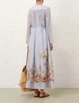 🩵 Zimmermann Coco Billow Maxi Dress Size 4 / AU 16 Silk Powder Blue Floral Print 🩵 for rent on The Volte - image 6