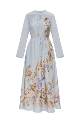 🩵 Zimmermann Coco Billow Maxi Dress Size 4 / AU 16 Silk Powder Blue Floral Print 🩵 for rent on The Volte - image 7