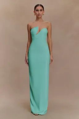 Winston Strapless Sequin Maxi Dress - Lagoon - XS for rent on The Volte - image 1