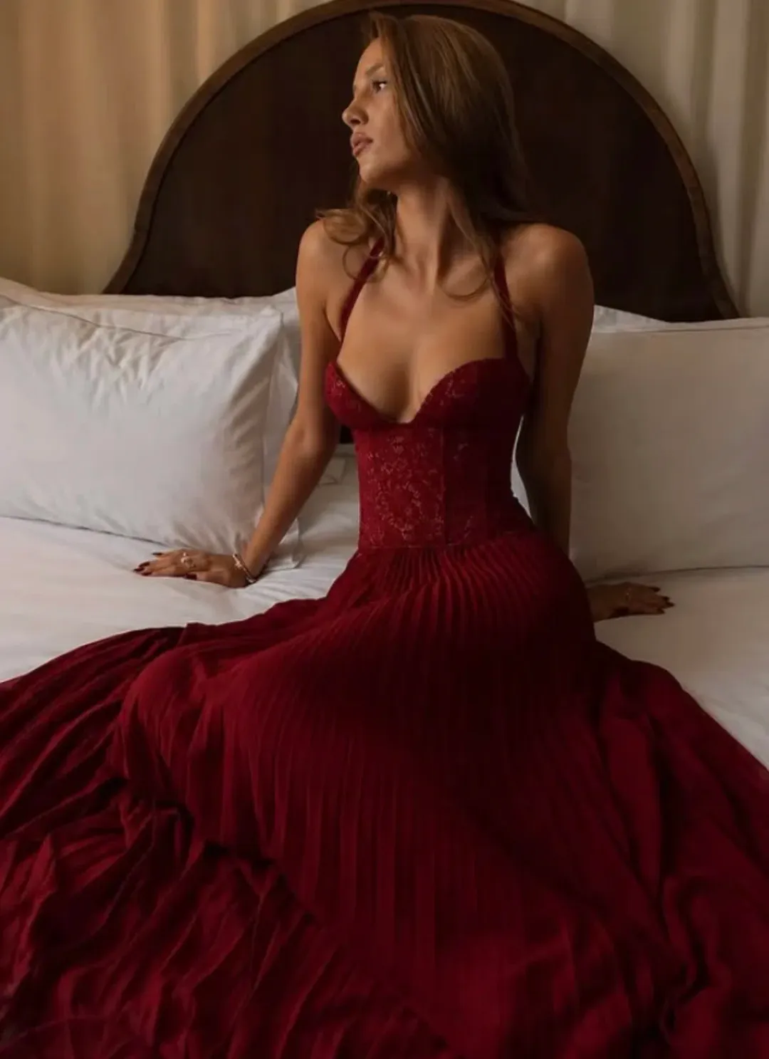 Fenity Gaia Gown - Red for rent on The Volte - main image