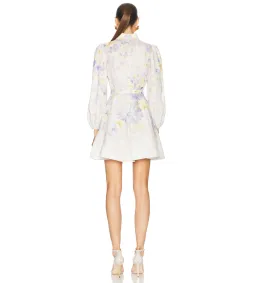 Zimmermann Crush Buttoned Mini Dress in Lilac Floral Size 1/AU10 for rent on The Volte - image 3