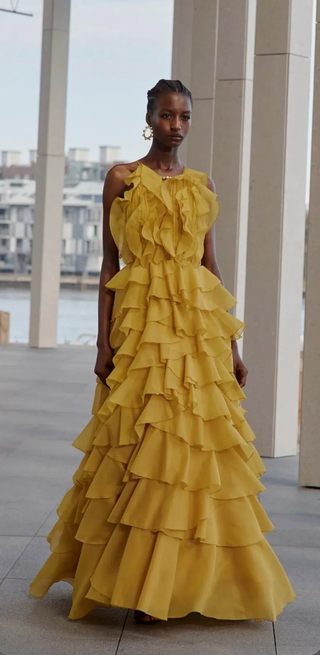 AJE - Cleo Gown in Chartreuse Size 10 for rent on The Volte - main image