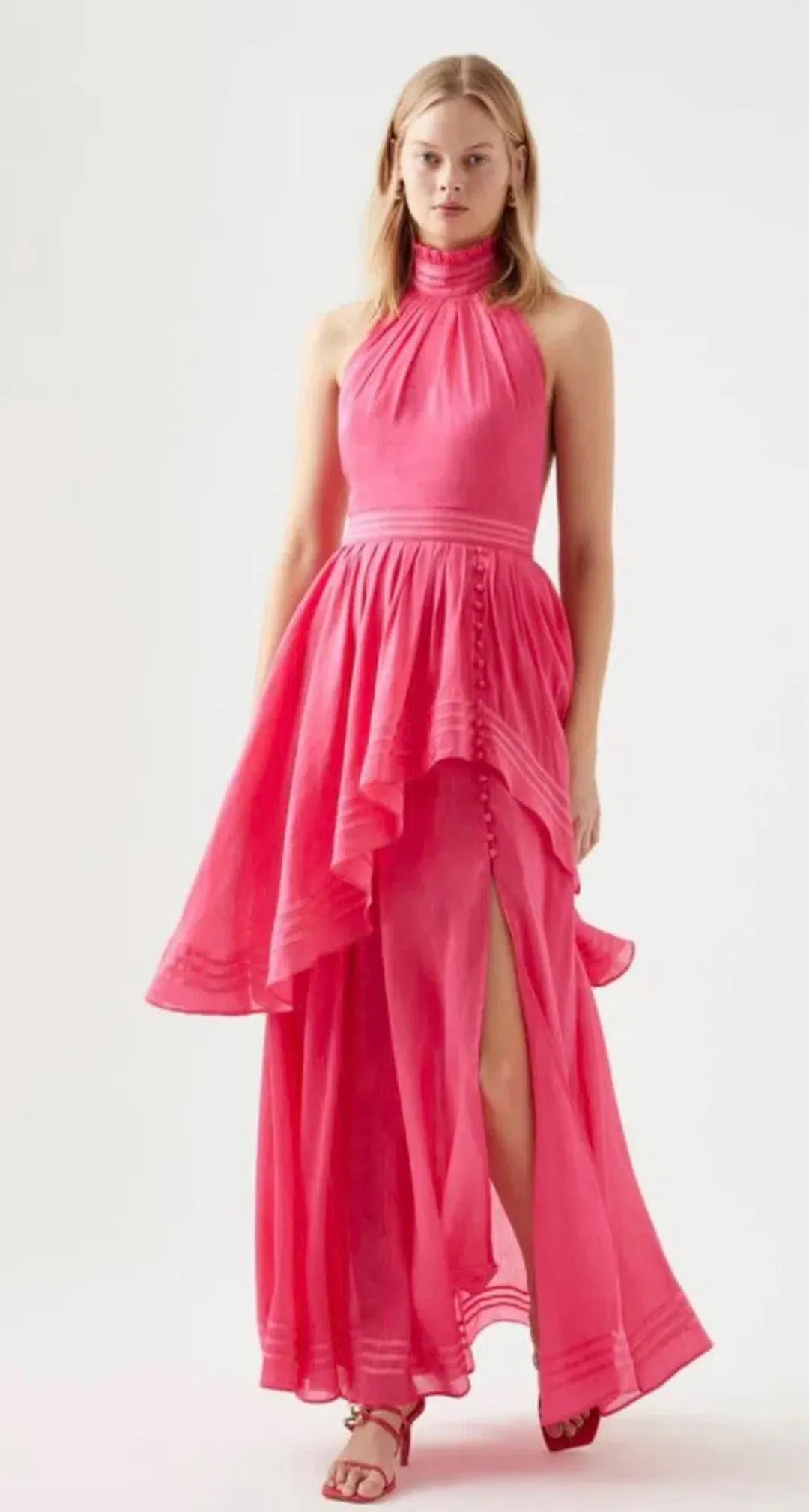 Aje Sienna Maxi Dress Berry Pink Size 14 for rent on The Volte - main image