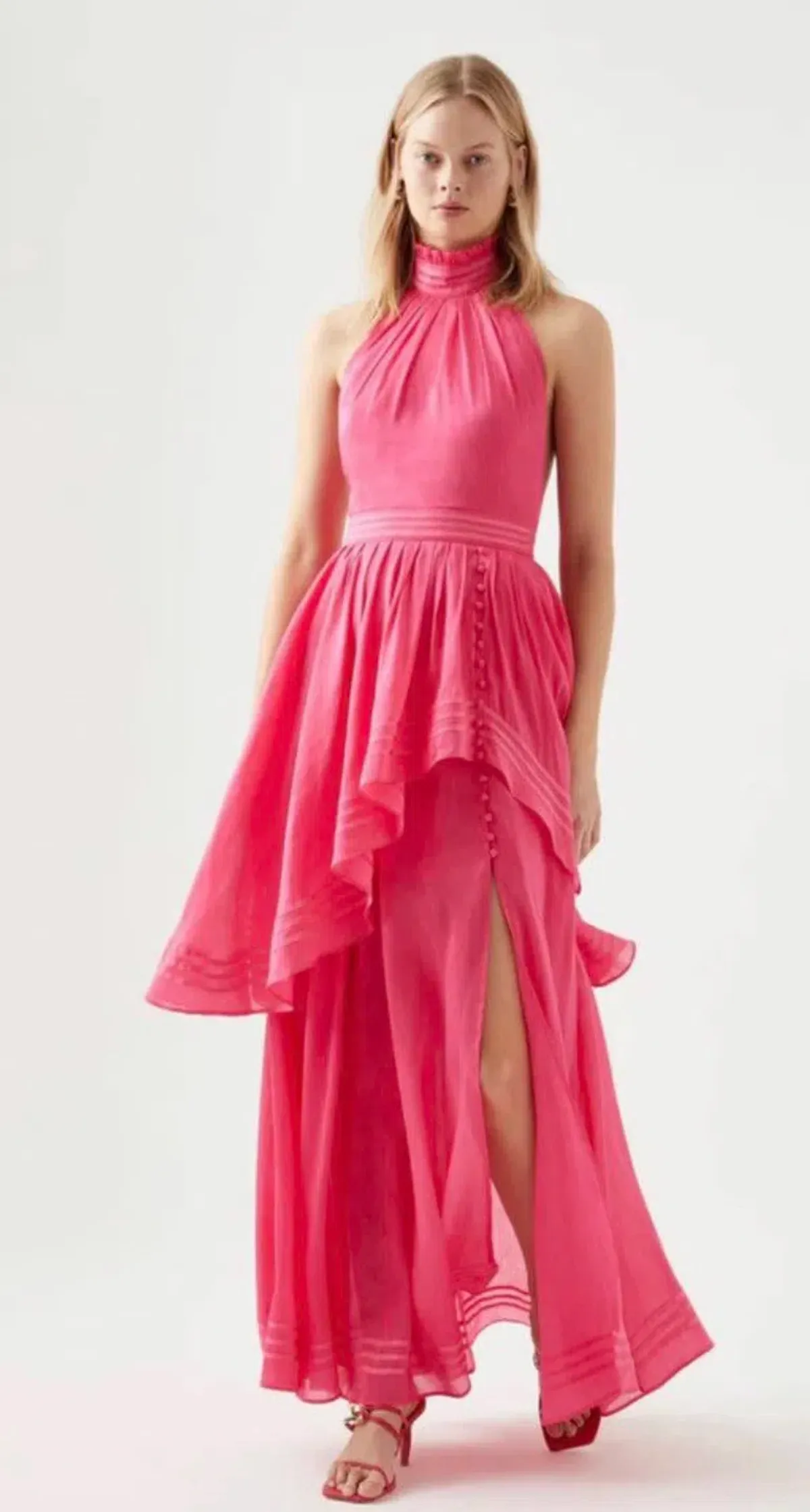 Aje Sienna Maxi Dress Berry Pink Size 14 for rent on The Volte - main image