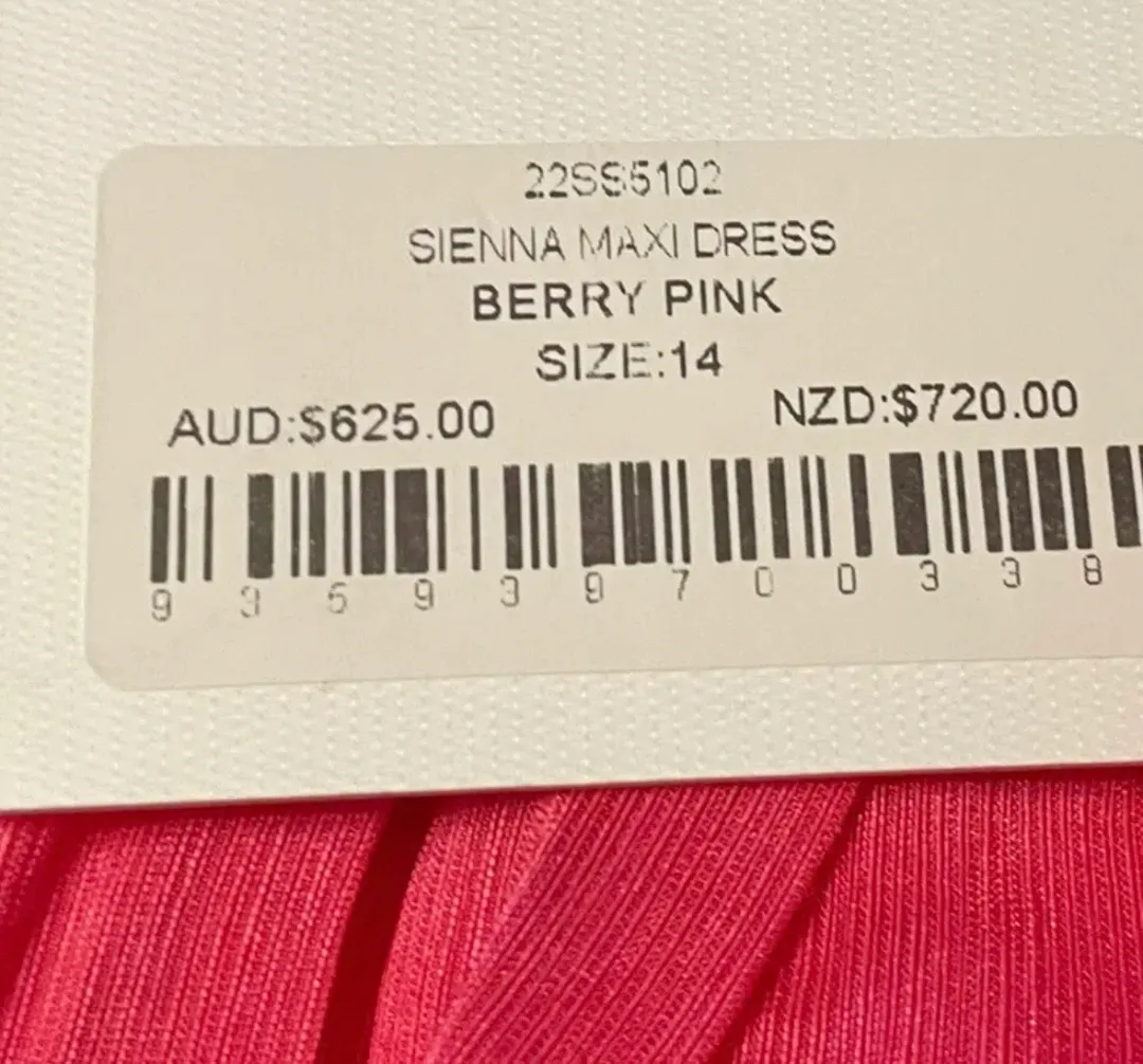 Aje Sienna Maxi Dress Berry Pink Size 14 for rent on The Volte - main image