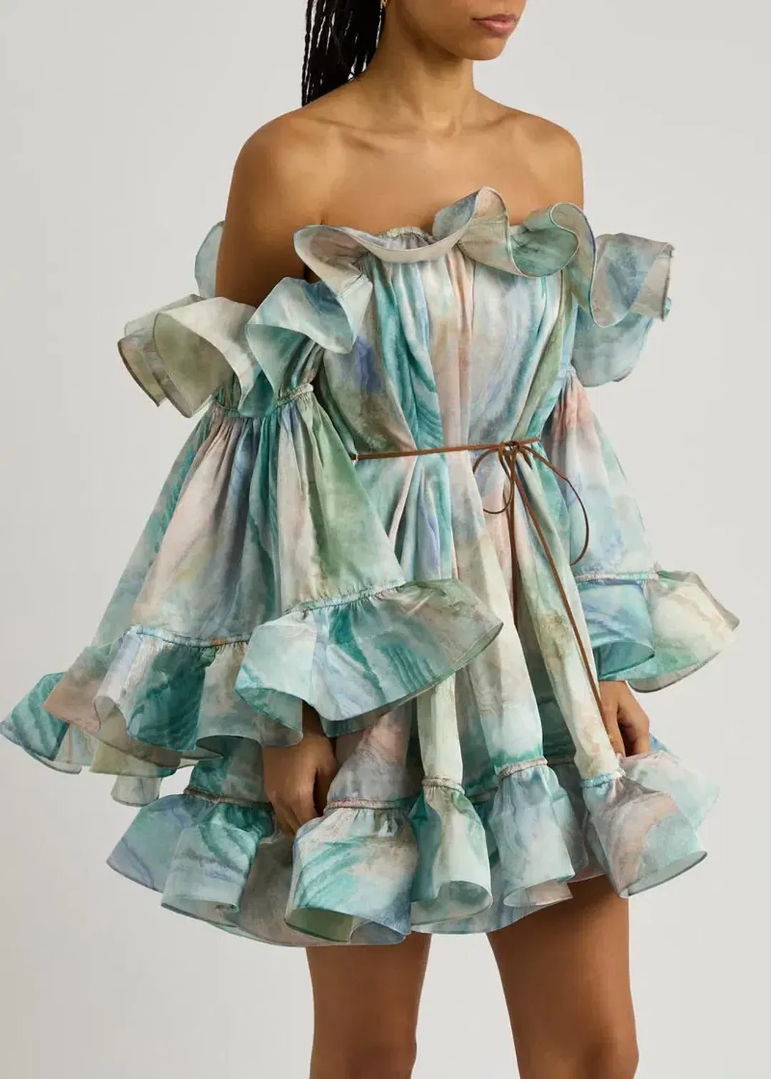 Zimmermann Illuminate Flounce Mini Dress for rent on The Volte - main image