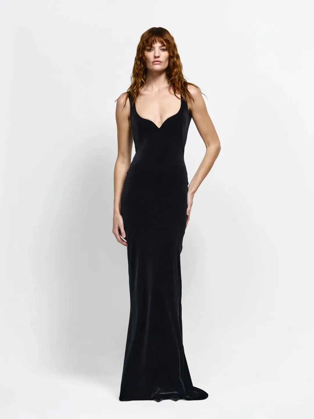 Effie Kats Adina Gown - Black Velvet for rent on The Volte - main image