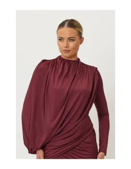 Bianca and Bridgett Romaine Maxi Dress Size 10 Wine for rent on The Volte - image 4