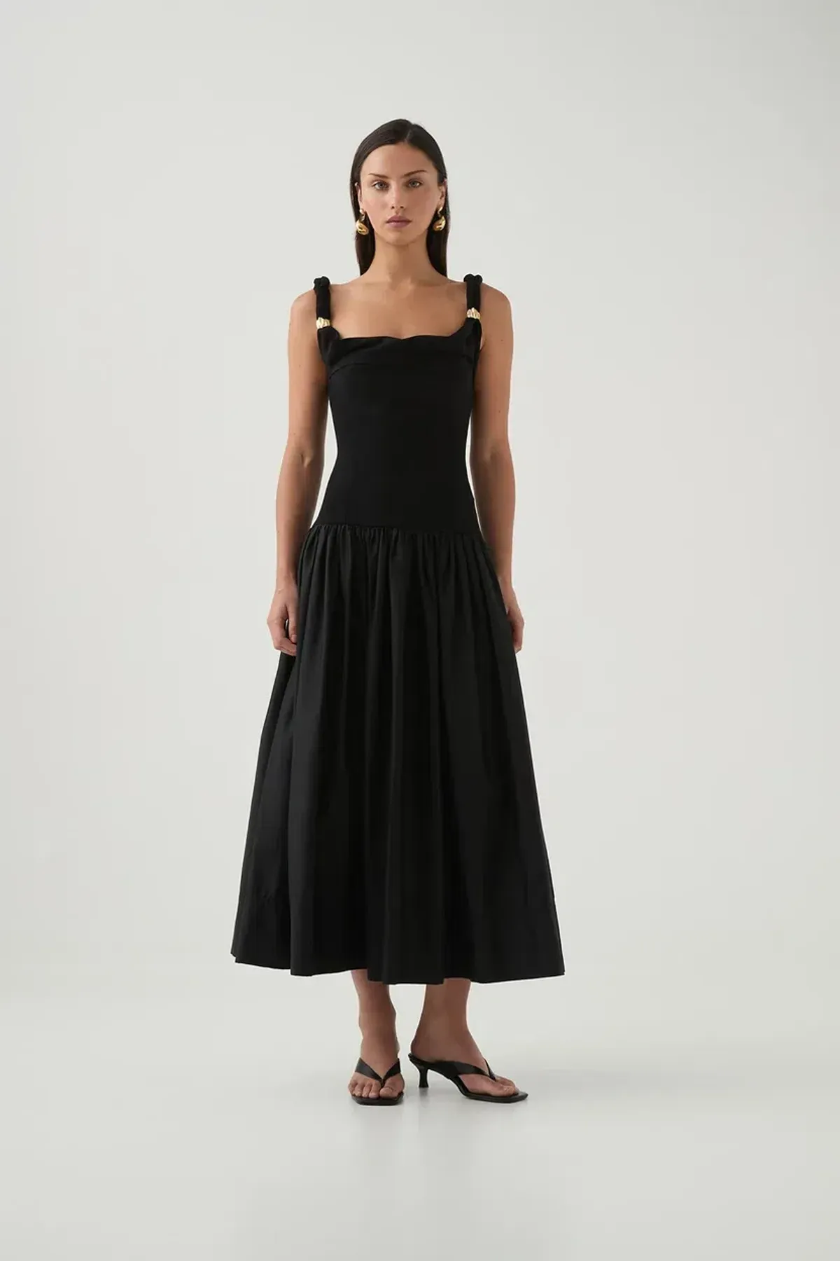 🖤 Aje HALYCON Midi Dress in Black - Size M / 10 AU 🖤 for rent on The Volte - main image