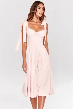 House of CB ALICIA Blush Pink Midi Sundress Size 8 for rent on The Volte - image 4