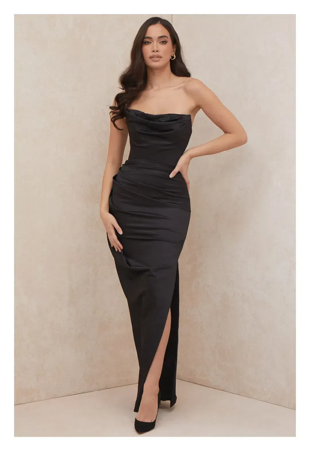 House of CB ADRIENNE CORSET MAXI IN BLACK Size S for rent on The Volte - main image