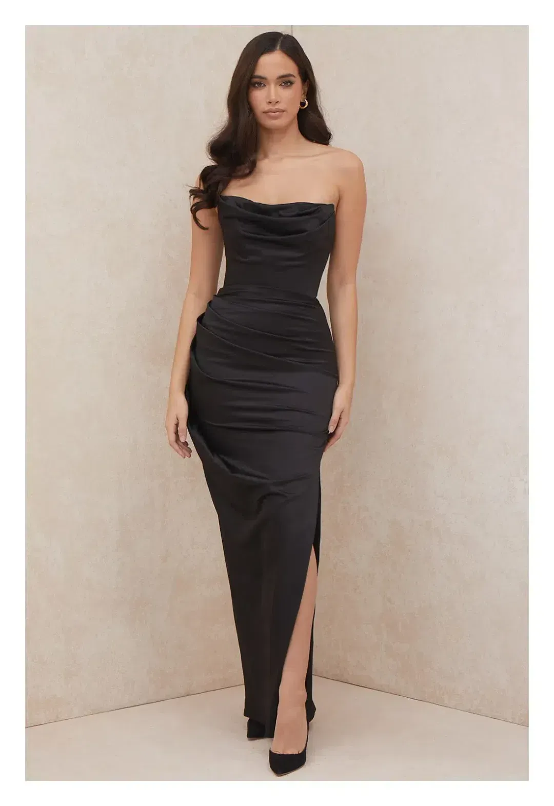 House of CB ADRIENNE CORSET MAXI IN BLACK Size S for rent on The Volte - main image