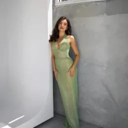Couture Enchanted Corset Gown In Emerald Size XS for rent on The Volte - image 4