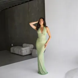 Couture Enchanted Corset Gown In Emerald Size XS for rent on The Volte - image 3