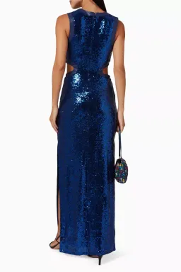 STAUD Sequined Dolce Maxi Dress Gown | Size Large / L for rent on The Volte - image 3
