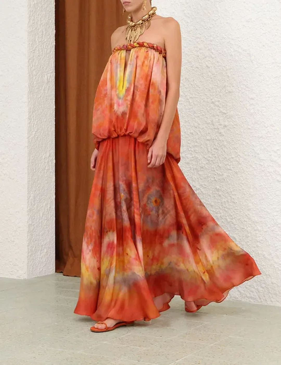 ZIMMERMANN Luna Twist Bandeau Gown in Silk for rent on The Volte - main image