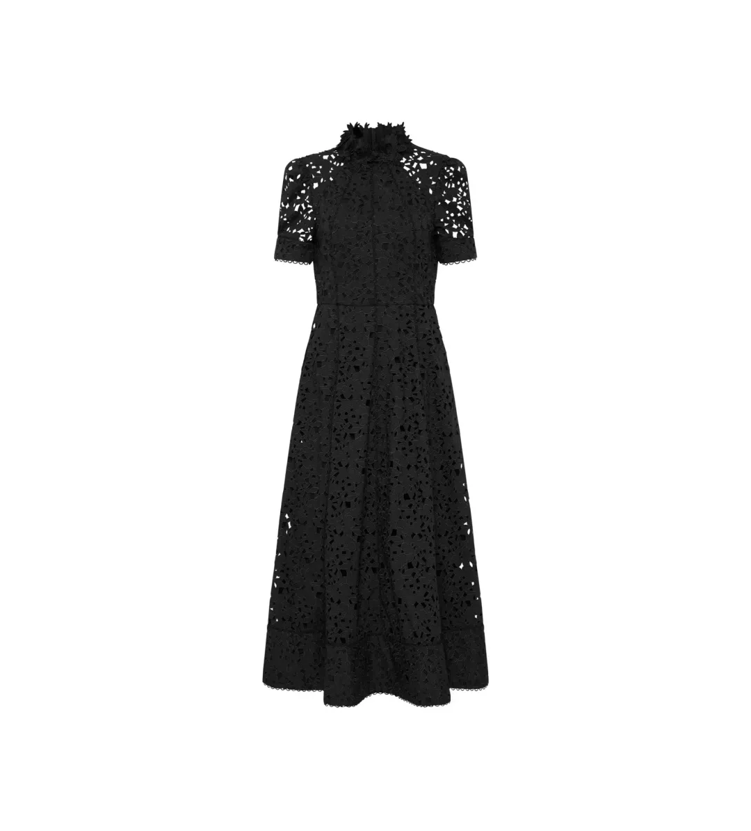 Rebecca Vallance Kitsu Short Sleeve Midi Dress Black Size 10 for rent on The Volte - main image