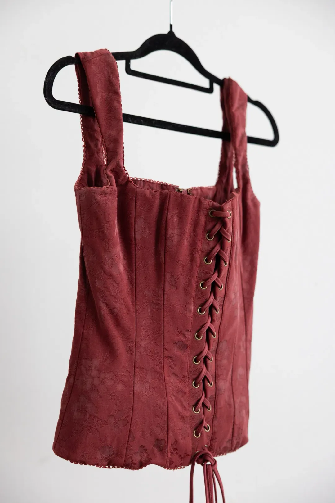 House of CB Parisa Merlot Floral Corset for rent on The Volte - main image