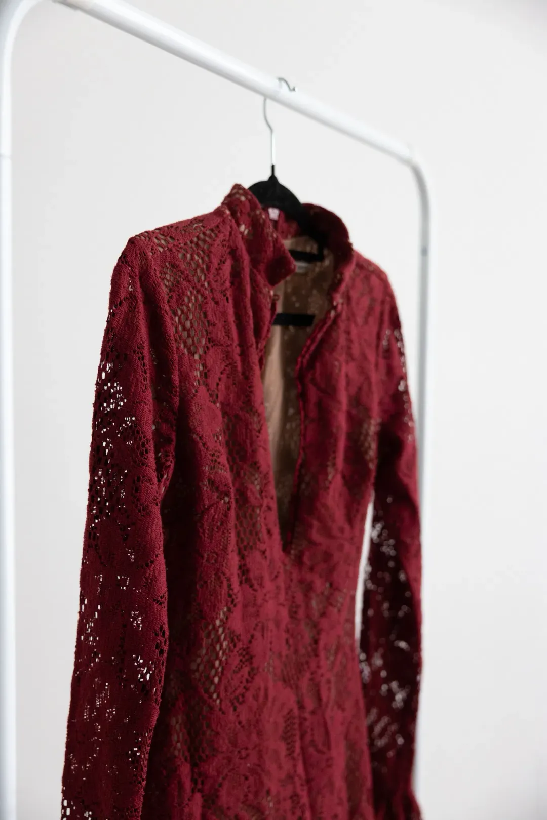 House Of CB Pierette Berry Lace Midi Dress for rent on The Volte - main image