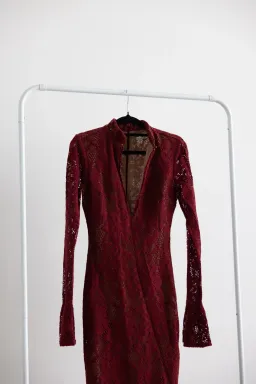 House Of CB Pierette Berry Lace Midi Dress for rent on The Volte - image 3