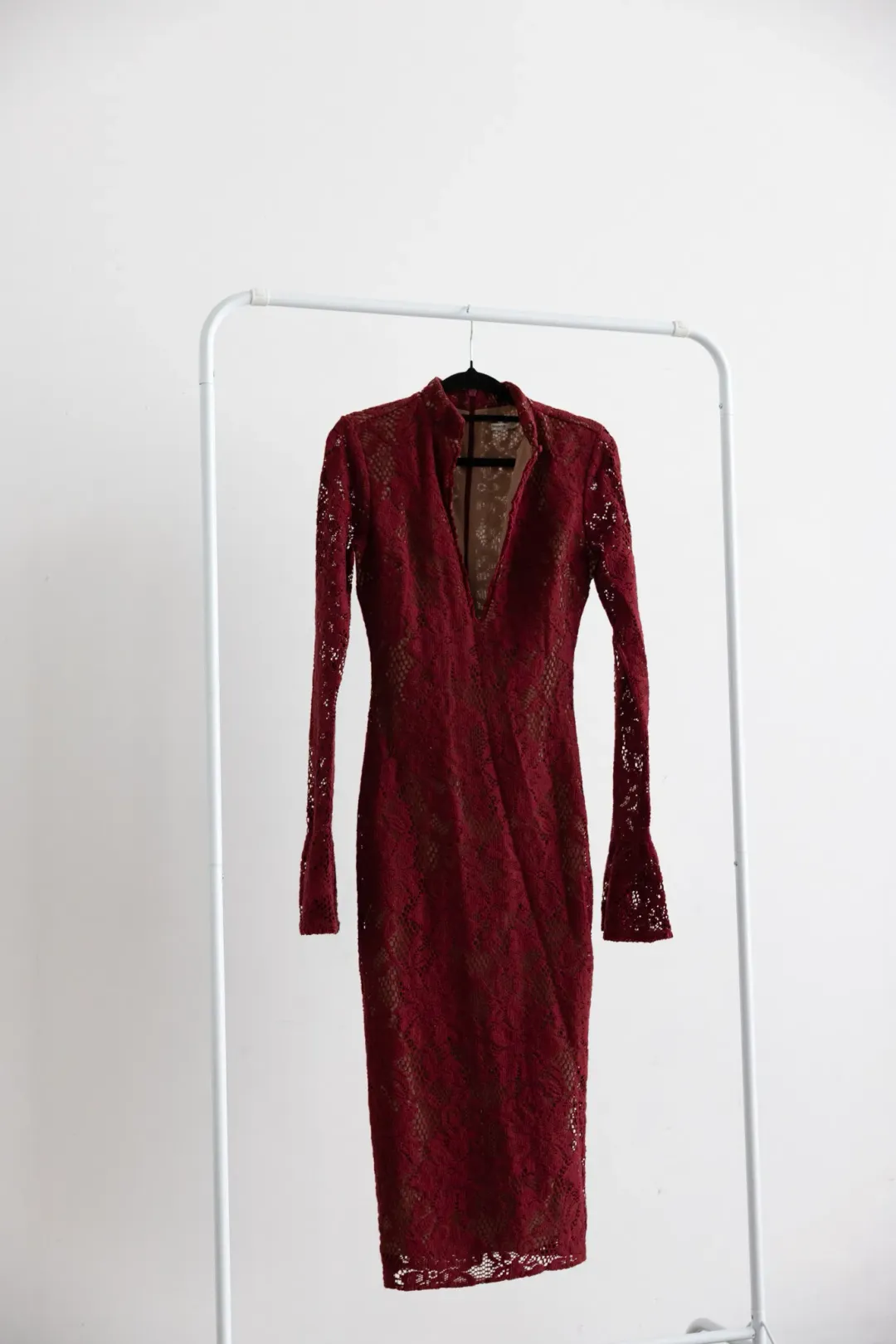 House Of CB Pierette Berry Lace Midi Dress for rent on The Volte - main image