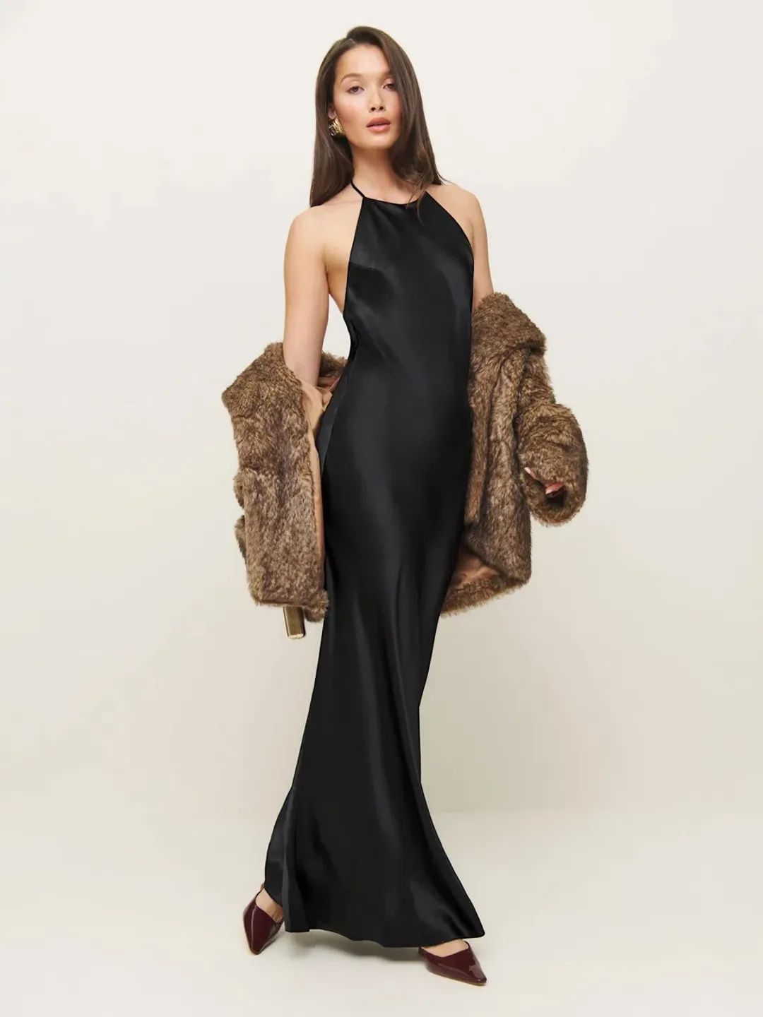 Reformation Jeany Silk Dress Black Size XS  for rent on The Volte - main image