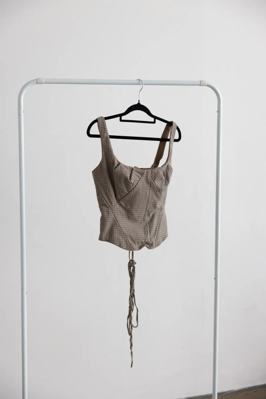 House Of CB Selma Brown Puppytooth Boned Corset Top for rent on The Volte - main image