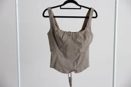 House Of CB Selma Brown Puppytooth Boned Corset Top for rent on The Volte - image 5