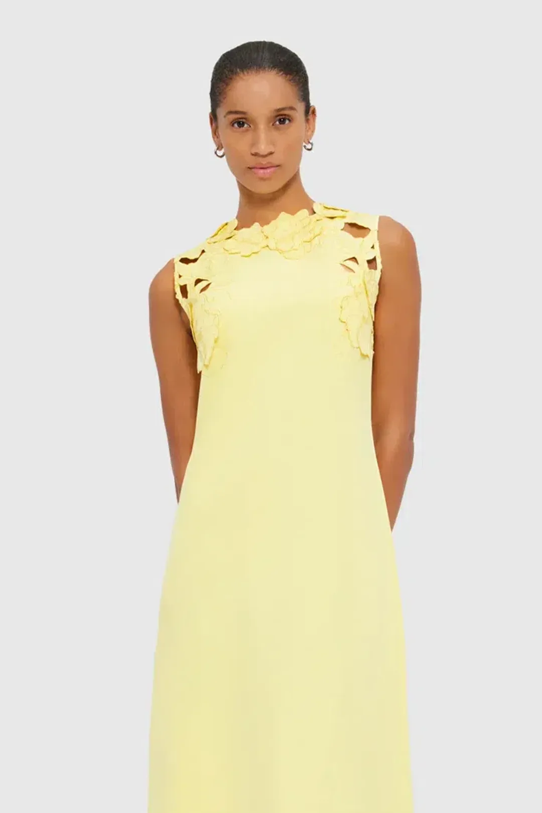 Leo Lin Solene Appliqué Maxi Dress - Sorbet Yellow for rent on The Volte - main image