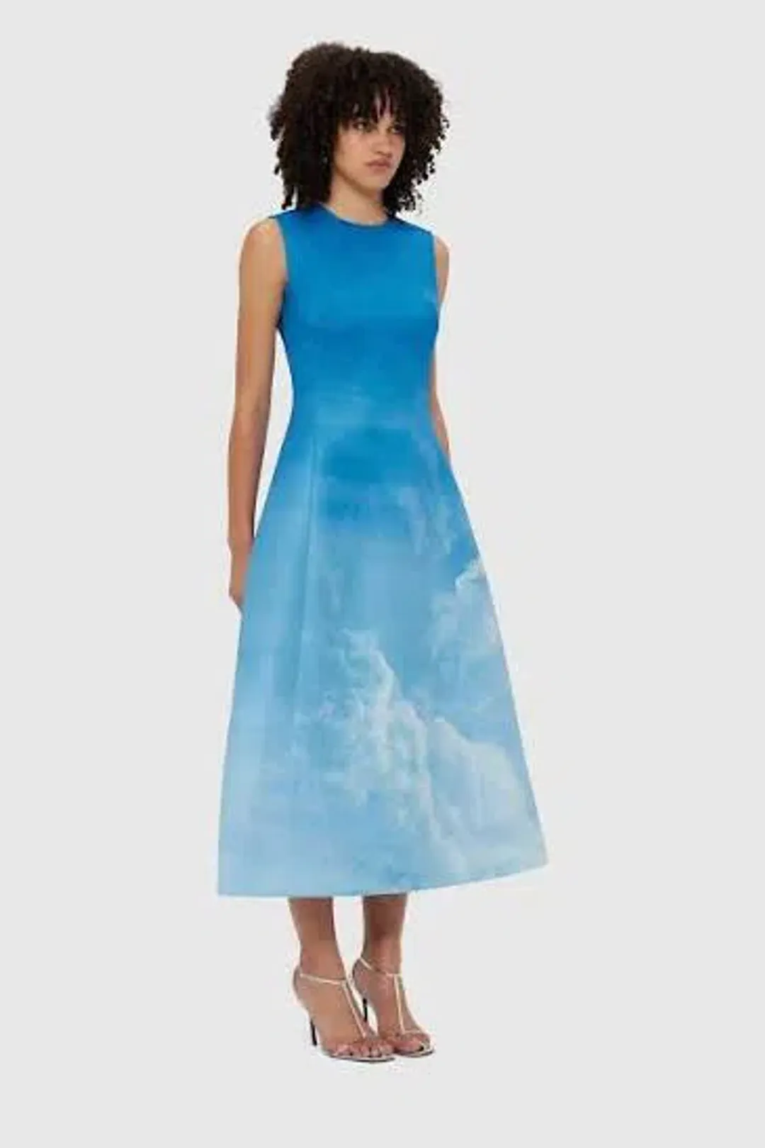 Leo Lin Cleo Sleeveless Cloud Print Midi Dress AU 14 for rent on The Volte - main image